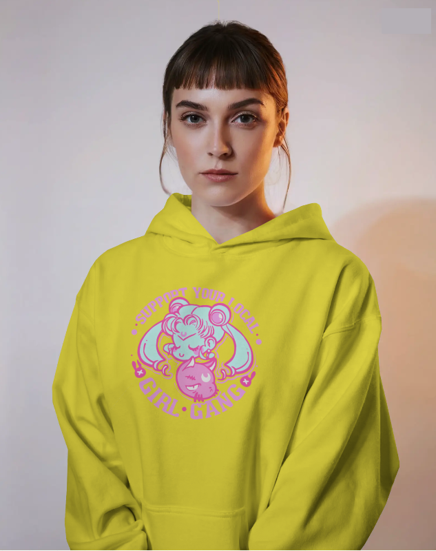 Sailor Moon "Support Your Local Girl Gang" Womens Hoodie