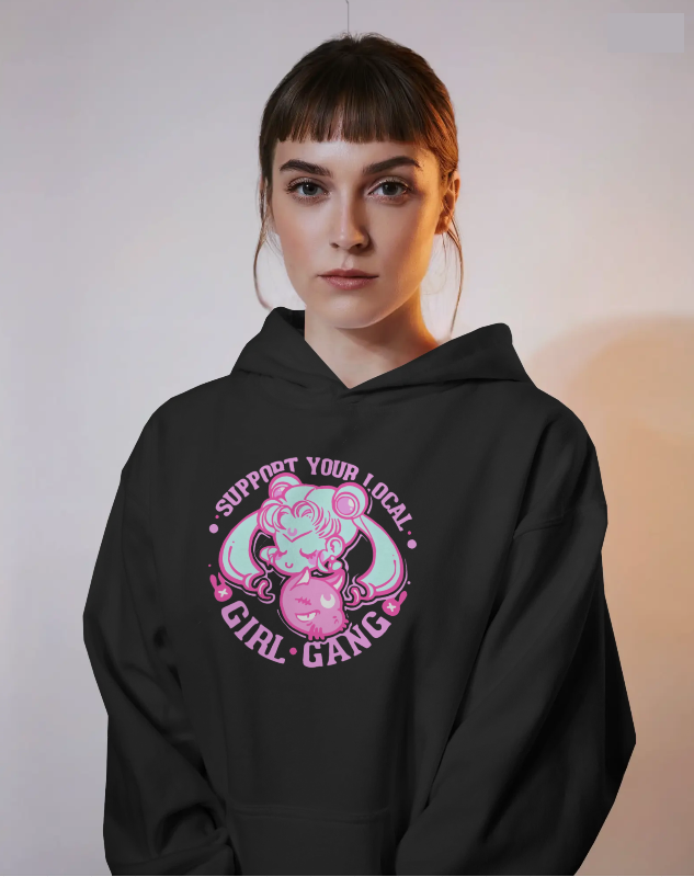 Sailor Moon "Support Your Local Girl Gang" Womens Hoodie