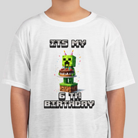 Minecraft Creeper Personalized Age Birthday Tee Unisex Shirt