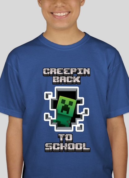 Minecraft Creepin Back To School Unisex Youth Back To School T-Shirt