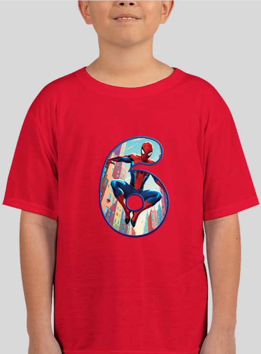 Spiderman Youth Personalized Age Birthday Tee Unisex Shirt