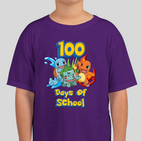 Pokemon Gen One Starters 100 Days Of School Youth Graphic Tee Unisex
