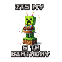 Minecraft Creeper Personalized Age Birthday Tee Unisex Shirt