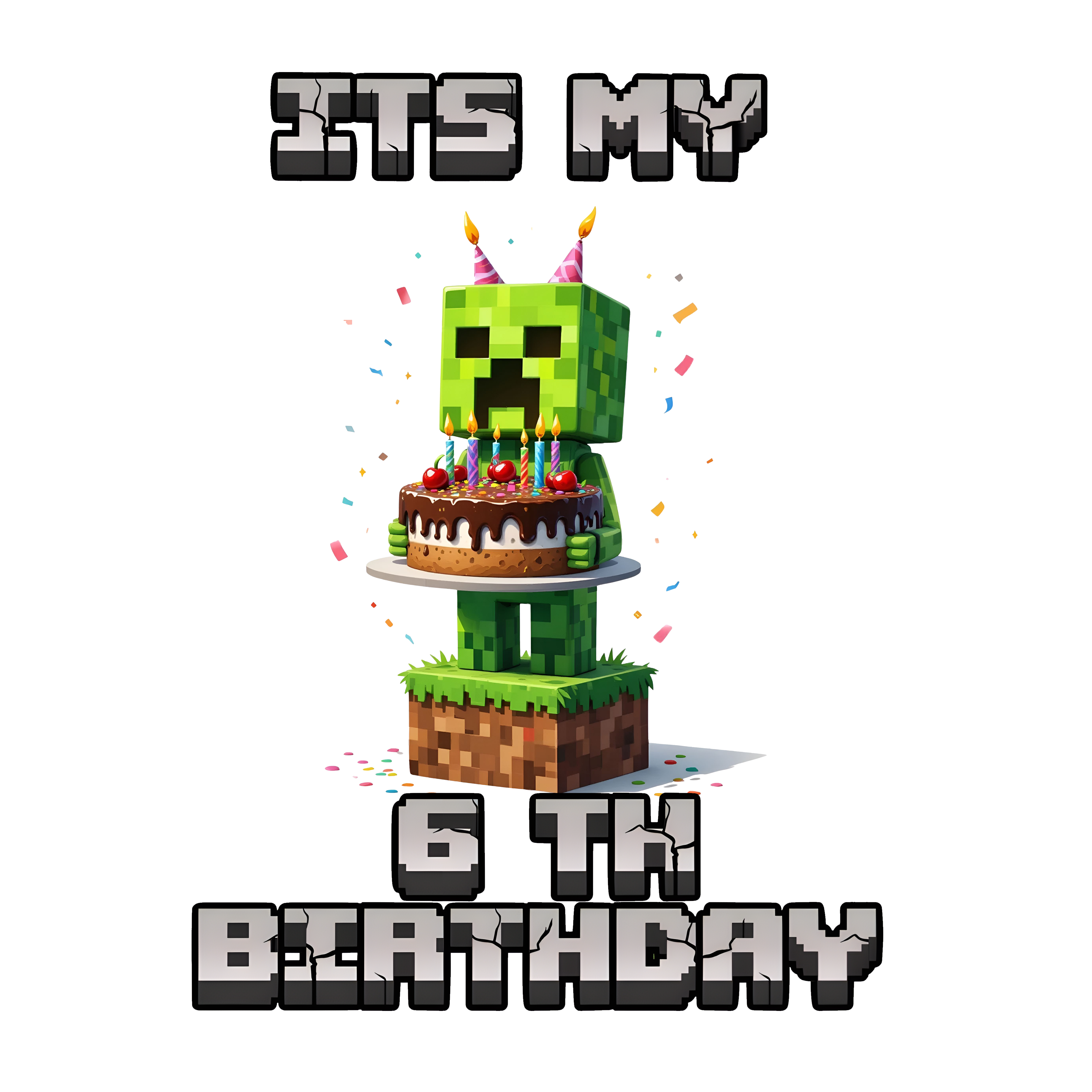 Minecraft Creeper Personalized Age Birthday Tee Unisex Shirt