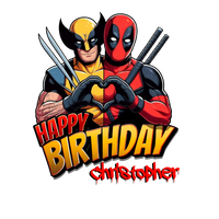 DeadPool & Wolverine Personalized Youth Birthday T Shirt