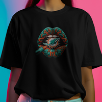 Miami Dolphins Vintage Lips Womens NFL Tee