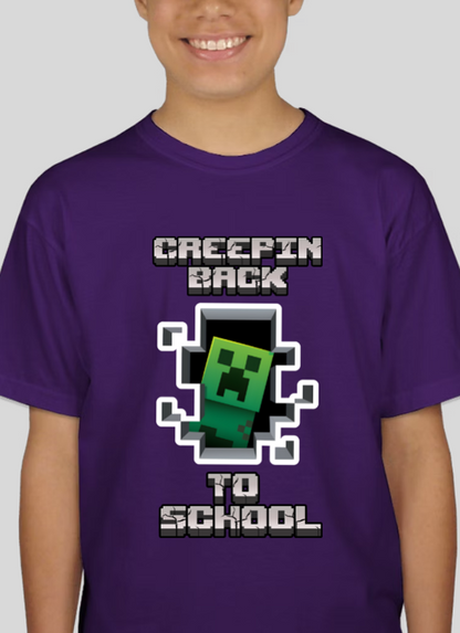 Minecraft Creepin Back To School Unisex Youth Back To School T-Shirt