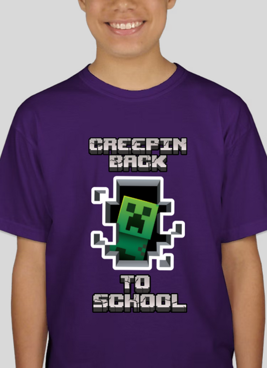 Minecraft Creepin Back To School Unisex Youth Back To School T-Shirt
