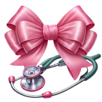 Nurse Bow Stethoscope Graphic Tee Womens Short Sleeved