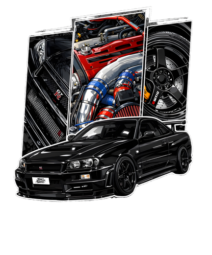 Midnight R34 Skyline GTR Tee