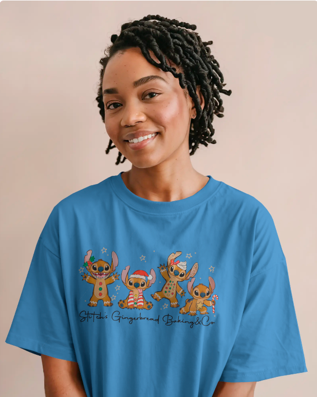 Stitch's Gingerbread Baking Co. Christmas Holiday T-Shirt