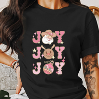 Joy Joy Joy Christmas Santa Holiday Graphic Tee