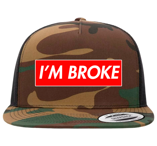 "Honesty is Policy" | I’M BROKE Camo Box Logo Snapback