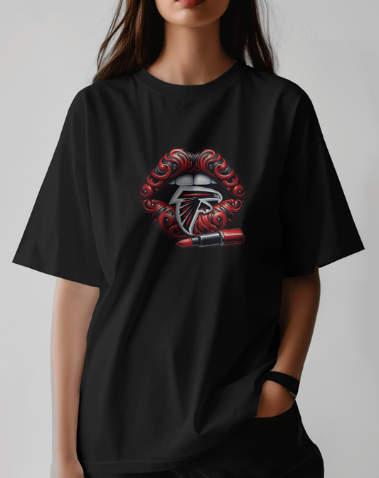 Atlanta Falcons Vintage Lips Womens NFL Tee
