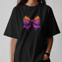 Ombre Bow Graphic Tee Womens Short Sleeve