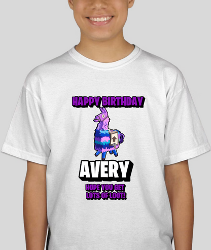 Fortnite Youth Birthday Custom Name Tee Unisex Shirt