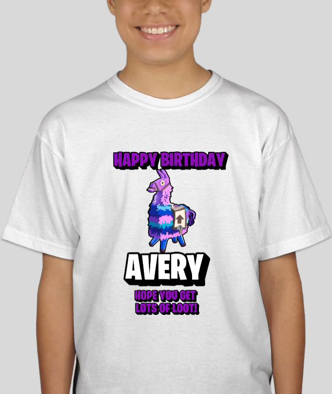Fortnite Youth Birthday Custom Name Tee Unisex Shirt