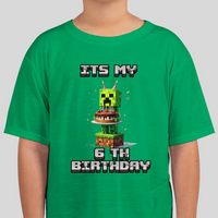 Minecraft Creeper Personalized Age Birthday Tee Unisex Shirt