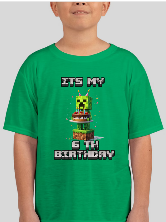 Minecraft Creeper Personalized Age Birthday Tee Unisex Shirt
