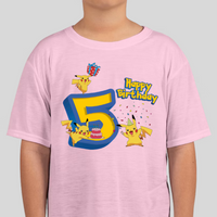Pokemon Youth Pikachu Birthday Age Tee Unisex Shirt