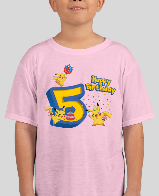 Pokemon Youth Pikachu Birthday Age Tee Unisex Shirt