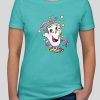 Damaged But Not Broken! Chip Beauty & The Beast Fitted Womens Tee