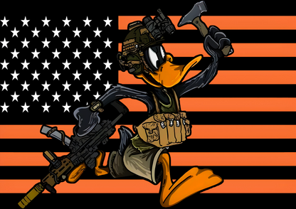 Daffy Duck Miltary Fatigues Graphic Hoodie Unisex Hoodie