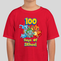 Pokemon Gen One Starters 100 Days Of School Youth Graphic Tee Unisex