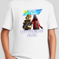 Fortnite Victory Royale Personalized Youth Birthday Tee