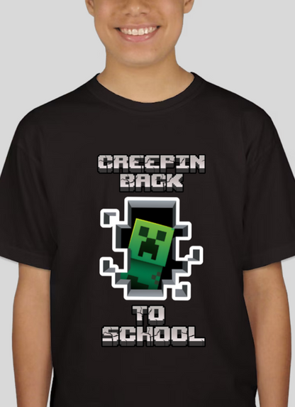 Minecraft Creepin Back To School Unisex Youth Back To School T-Shirt
