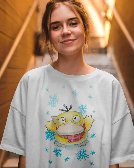 Psyduck's Winter Wonderland Pokemon Graphic T-Shirt