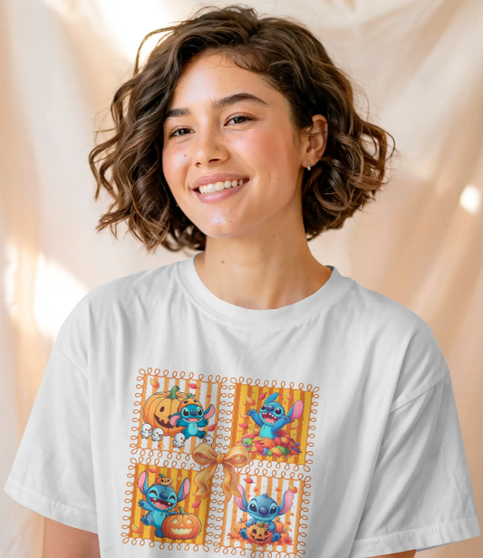 Stitch Autumn Vibes Graphic Tee Unisex Shirt