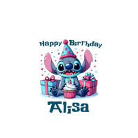Stitch Toddler Personalized  Happy Birthday Shirt Unisex Tee