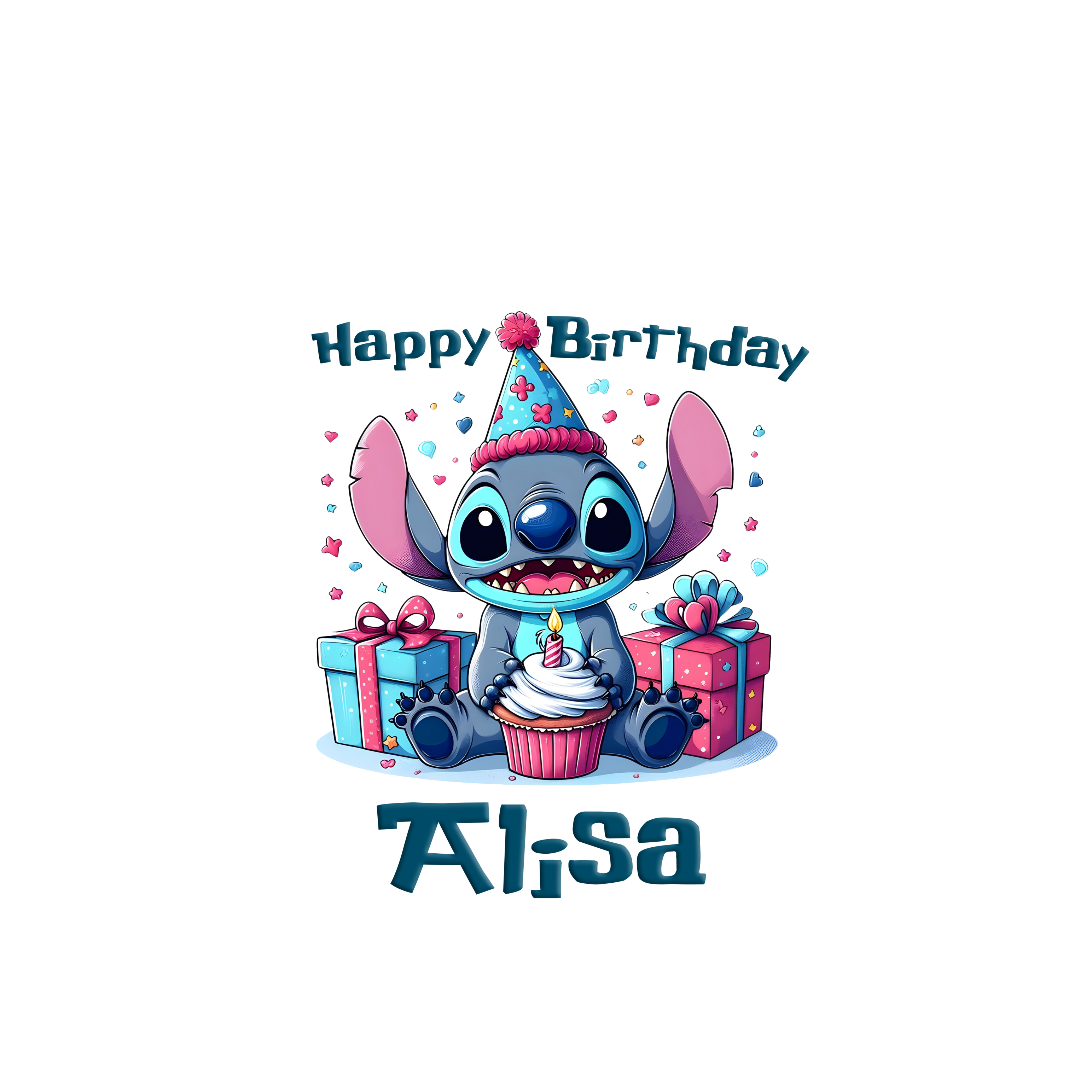 Stitch Toddler Personalized  Happy Birthday Shirt Unisex Tee