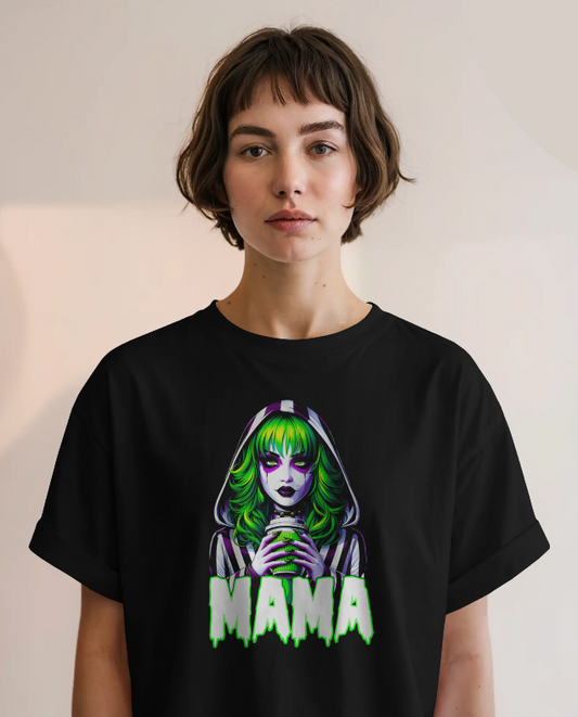 Mama Beetlejuice Womens Halloween Graphic Tee