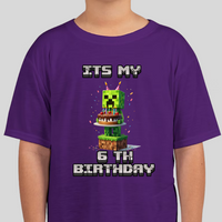 Minecraft Creeper Personalized Age Birthday Tee Unisex Shirt
