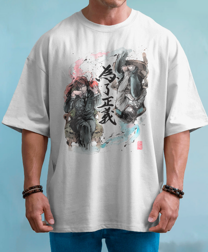 Death Note "Kira vs. L" Ink Wash Tee Unisex Anime
