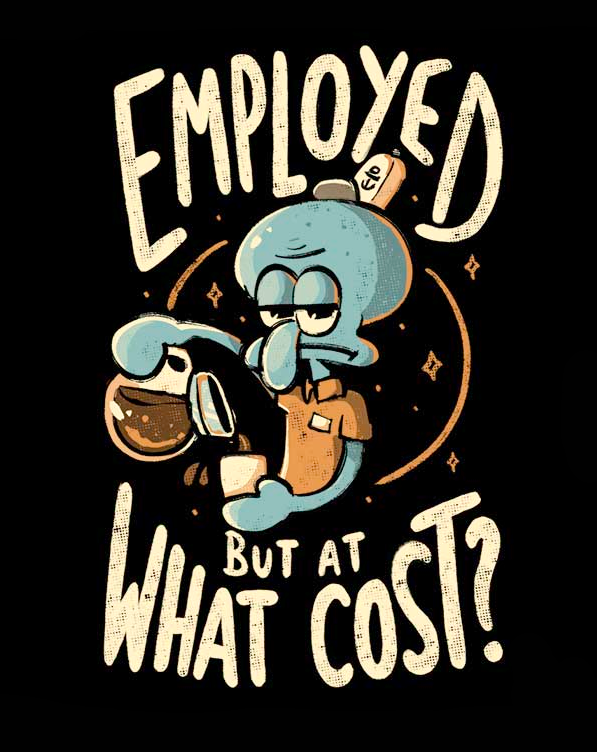 "At What Cost?" Spongebob Squarepants Squidward Burnout Tee