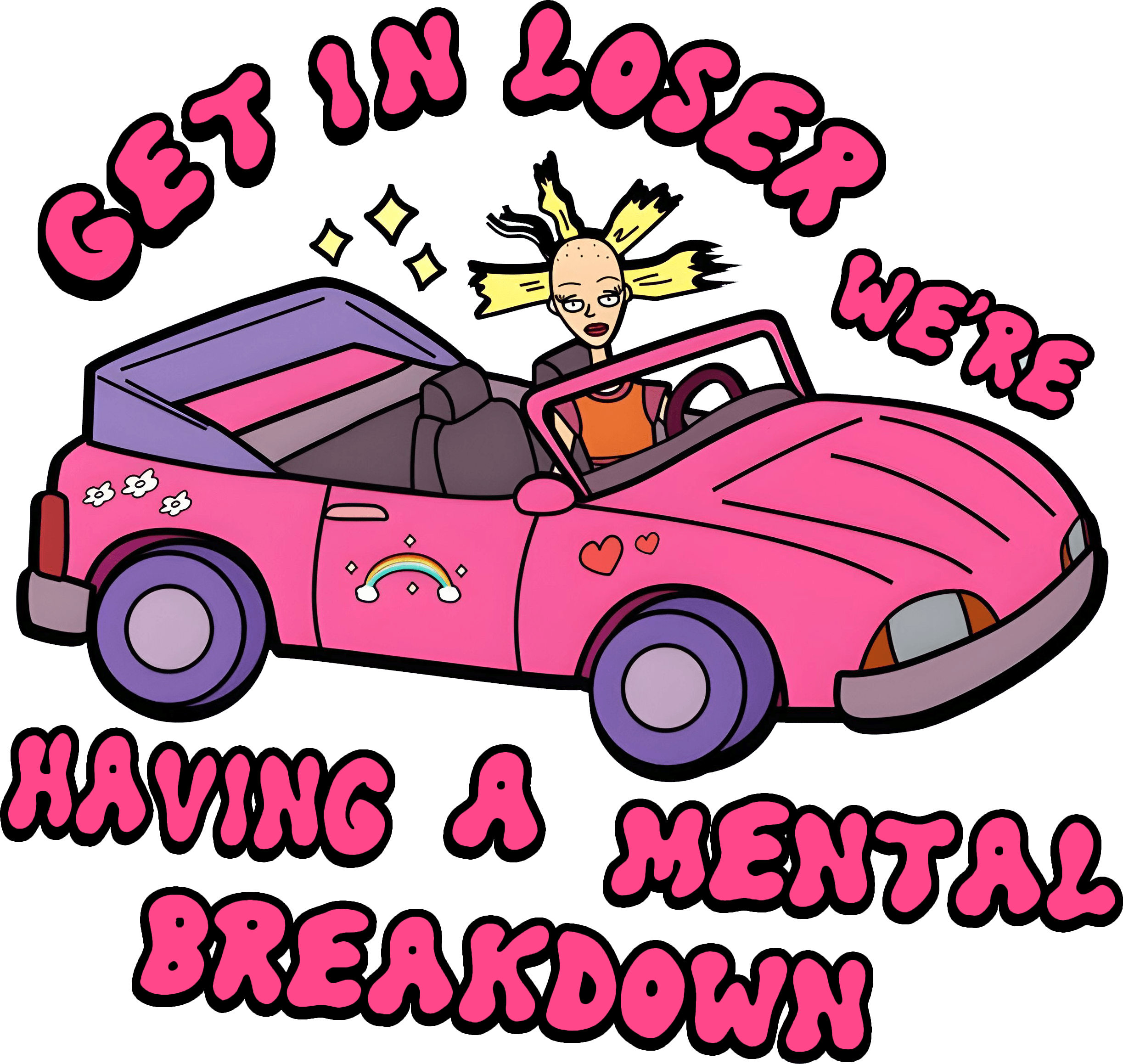 Rugrats Cynthia "Get In Loser..." Womens Fitted Graphic Tee