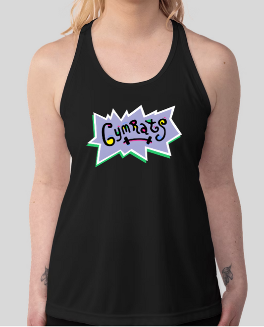 "GymRats" RugRats Parody Womens Racer Back Tank Top