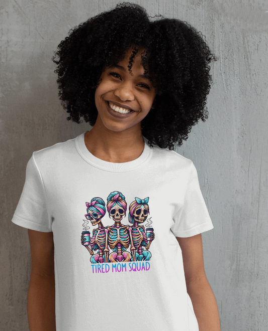 Tired Moms Club Skeleton Graphic Tee Womens TShirt