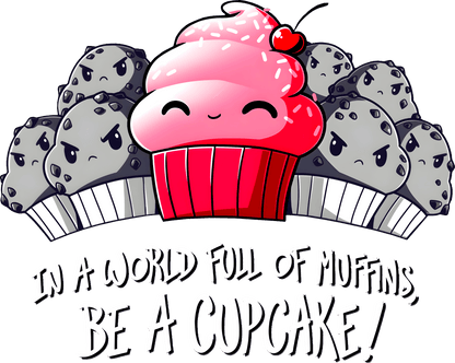 In a World Full Of Muffins Be a Cupcake! Graphic Hoodie Womens