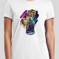 Beauty & the Beast Water Color Graphic Womens Fitted Tee