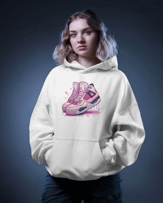 Pink Air Jordan 4's Graphic Hoodie Womens Hooded Sweatshirt