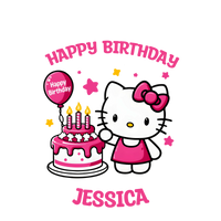 Hello Kitty Youth Custom Name Birthday Tee Unisex Shirt