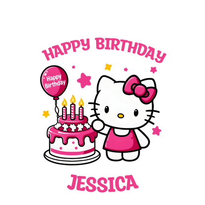 Hello Kitty Youth Custom Name Birthday Tee Unisex Shirt