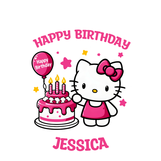 Hello Kitty Youth Custom Name Birthday Tee Unisex Shirt
