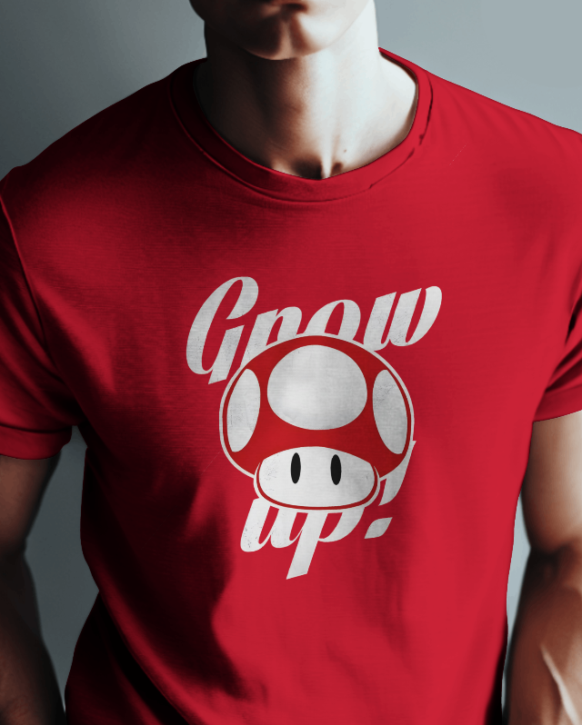 Grow Up! Mario Mushroom Unisex Graphic Tee