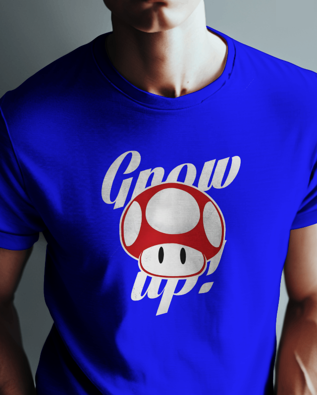 Grow Up! Mario Mushroom Unisex Graphic Tee