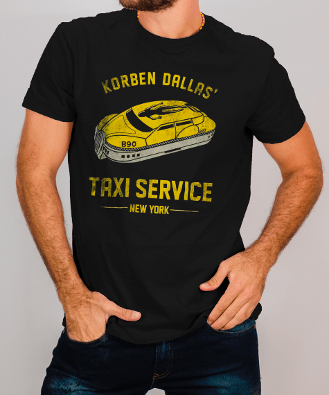 Korben Dallas’ Taxi Service Tee | The Fifth Element Sci-Fi Shirt